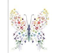Composition Notebook - Flower Mosaic Butterfly Cover: 7.5" x 9.25"