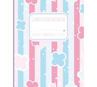 Composition Notebook: Fluffy Cloud Design Notebook Cute Clouds, Vibrant Colors, with Front Message Icon | Wide Ruled | 7.5 x 9.25" | 110 Page