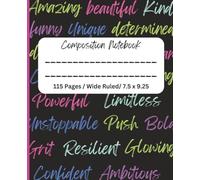 Composition Notebook for Girls : Cute Girly Pretty Motivational & Inspirational Aesthetic Background, | Cute Composition Notebook for Girls, Teens, ... | Wide Ruled Composition Notebook | 115 pages