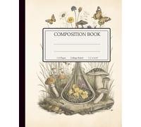 Composition Notebook for Students College Ruled School Notes Vintage Journal Butterfly and Mushrooms Illustration| Gift for Student: Vintage Illustration Aesthetic College Ruled Notebook for Students