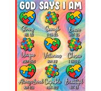 Composition Notebook: God Says I Am Autism Awareness Christian Bible Verse Composition Notebook: Colorful Puzzle Heart & Cross with Affirmations | Lined Pages for Writing, Journaling & Notes