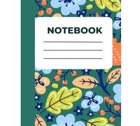Composition Notebook: Green And Orange Daily Notebook with 121 Pages Wide Ruled Lined White Paper 7.5x9.25 in | Daily Notebook Journal for Teen, Kids, Students and Adults