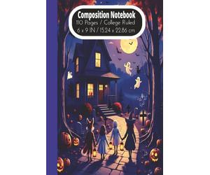 Composition Notebook: Halloween Spooky Journal: Perfect for School, College, Work, and Everyday Notes. Featuring Raven, Pumpkins, and Trick or Treat Themes