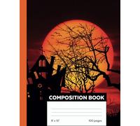 Composition Notebook:: Halloween Theme House and Tree | Journal For College, Students, School, Work, Office | Wide Lined