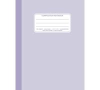 Composition Notebook Handwriting Practice Paper 1/2 Inch Ruling: Purple Composition Book, Rainbow Pastel Collection, 100 Sheets (200 pages), 7.5" x 9.75"