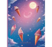 Composition Notebook: Ice Cream Cone Constellations Notebook | College Ruled | Cute Cosmic Food Journal with Starry Ice Cream Design | 7.5 x 9.25 in, 100 Pages
