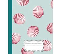 Composition notebook in line: college ruled | vintage pink shells illustration | ocean themed | cute retro aesthetic composition |