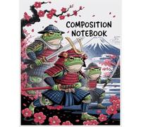 Composition Notebook Japanese Samurai Frogs: Cute Cottagecore Aesthetic Journal For School, College, Office, Work | Wide Lined