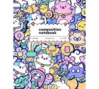 Composition Notebook Journal College Ruled: Cute Colorful Lucky Cat Maneki Neko: Soft Cover 7.5" x 9.25" - 110 Lined Pages, For School Supplies, Home ... Diary, Hand Writing Practice and More