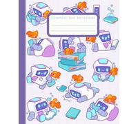 Composition Notebook Kawaii Bookish Robot: Cute Book Loving Robots & Goldfish Aesthetic Journal