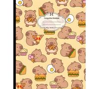 Composition Notebook: Kawaii Capybara, Wide Ruled, 7.5 x 9.25 inches, 100 Pages - Ideal for Cute Aesthetic Fans, School Notes ( Notebook )
