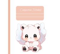 Composition Notebook: Kawaii Pink Angel Bear: 300 Pages Wide Ruled Paper | Cute Aesthetic Anime Teddy Bear Journal for Girls, Teens & School | 7.5 x 9.25 in