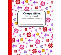 Composition Notebook: Lucky Four-Leaf Clover Heart Pattern: College Ruled Lined Journal, 7.5 x 9.25 in, 110 Pages, Cute Aesthetic Floral Notebook for School, College, Teen Girls, Adults & Note Taking