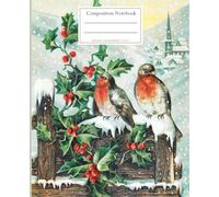 Composition notebook Merry Christmas. Vintage Christmas.: Notebook with lines for home notes and recipes, school and work. College Ruled, 7.5 x 9.25 Inches, 110 pages