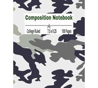 Composition NoteBook- Military-themed: Stand tall and stay sharp with this Army design book for students 7.5 x 9.2inches compact size best to jot down notes, journaling, or home study.