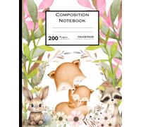 Composition Notebook: Momma and Baby Fox Illustration | Cute Animal Aesthetic Notebook | For School, College, Work | College Ruled Lined