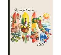 Composition notebook: My Heart is in Italy, Brushstroke Art Aesthetic | College ruled, 7.5 x 9.25, 110 Pages | For kids, teens, and adults