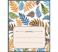 Composition Notebook : Nature: Fern leaves watercolor picture white background