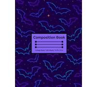 Composition Notebook: Neon Purple Bats