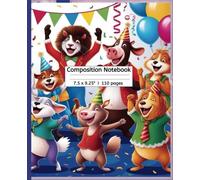 Composition Notebook: Party Animals: Cute and fun dancing animals journal design, 7.5 x 9.25", 110 pages