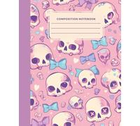 Composition Notebook: Pastel Goth Bats & Skulls Notebook - Cute and Creepy Composition Book for Notes, Journaling, or School | 7.5 x 9.25 inches | 126pages