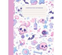 Composition Notebook: Pastel Horror Kawaii Notebook - Cute Skull & Bat Composition Book for School, Journaling, or Creative Writing | Soft Gothic Aesthetic | 7.5 x 9.25 inches | 126 pages