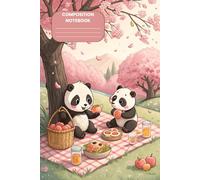 Composition Notebook - Peach Panda Picnic: A Fruity Kawaii Day Out - 6" x 9" Notebook
