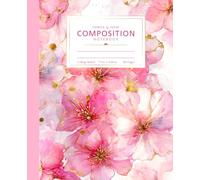 Composition Notebook Pink and Gold Floral: College Ruled with Pretty Aesthetic Watercolor Flowes for Girls, Teens, and Women