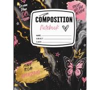 Composition Notebook: Pink & Gold Marble Butterfly Design | Wide Ruled Notebook for School, Notes, Journaling & Back to School Supplies