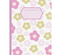 Composition Notebook Primary Ruled K-2: Pink & Green Flower Pattern - Cute Handwriting Journal for Kids, Writing Practice Book for Kindergarten to 2nd Grade, Perfect Gift for Girls