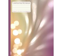 Composition Notebook: Purple and Gold Bokeh Light Waves: College Ruled Lined Notebook with Soft Glow, Light Rays and Sparkle, 7.5 x 9.25 in, 110 Pages