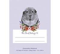 Composition Notebook: Purple Cute Guinea Pig College Ruled Notebook Creative Writing Journal