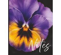 Composition Notebook - Purple Pansy Against Black Background: A 7.5" x 9.25" College Ruled Floral Notebook with 120 Lined Pages for Writing, Journaling and Everyday Notes