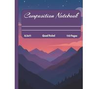 Composition Notebook: Quad Ruled Graph Paper | 110 Pages | 8.5x11 | Aesthetic Purple Mountain Landscape at Sunset Cover for School, College, Office, and Journaling