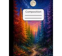 Composition Notebook: Rainbow Forest Design with 120 Pages, College Ruled, 7.5 x 9.5
