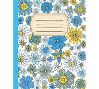 Composition Notebook : Retro Blue Floral Composition Notebook | Wide College Ruled Notebook | Composition Notebook, Wide Rules, 7.5 x 9.25 Inches, for Teens, Adults and Students