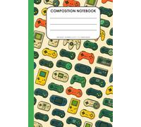 Composition Notebook: Retro & Modern Video Game Controllers Design for Gamers | Size: 6 in x 9 in, 108 Pages, 7x7 Graph Ruled.