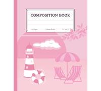 Composition Notebook: Retro Pastel Pink Amalfi Coast - Monochromatic Aesthetic - 7.5 x 9.25 in College Ruled: Cute Pink Preppy Beach Journal with ... for School, College, and Journaling