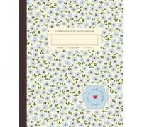 Composition Notebook: Romanticize Your Life | Cottagecore Aesthetic Grid Pattern Ditsy Flower Journal | Vintage Blue Floral College Ruled Notebook for School, Work, and Journaling