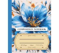 Composition Notebook-Ruled Blue vintage floral design for college students and women: Journal /Diary/note for students