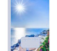 Composition Notebook “Santorini, Greece”: Cyclades Islands, Aegean Sea | Daily Travel Journal | 7.5” x 9.25” | 110 lined pages