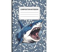Composition Notebook: Shark On Black Marble . Cute Journal Note Book For Boys And Girls. For School Supplies Journal Notebook Blank Lined Ruled 6’’x9’’ 110 Pages