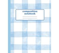Composition Notebook Sky Blue Plaid Pattern Square: Light blue Soft Pattern College Ruled