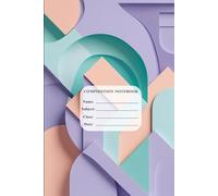 Composition Notebook | Soft Abstract Papercut Design in Light Blue, Peach & Purple | 6x9” | 150 Pages | Blank + Lined + Dotted | Aesthetic Journal for Women & Girls
