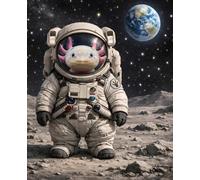 Composition Notebook: Space Zoo Axolotl Astronaut: Wide Ruled School Notebook for Kids, 110 Pages, 7.5 x 9.25 in, Galaxy Space Theme Journal