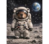 Composition Notebook: Space Zoo Capybara Astronaut: Wide Ruled School Notebook for Kids, 110 Pages, 7.5 x 9.25 in, Galaxy Space Theme Journal