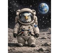 Composition Notebook: Space Zoo Eagle Astronaut: Wide Ruled School Notebook for Kids, 110 Pages, 7.5 x 9.25 in, Galaxy Space Theme Journal