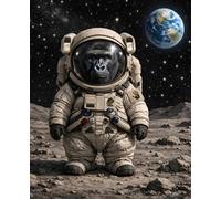 Composition Notebook: Space Zoo Gorilla Astronaut: Wide Ruled School Notebook for Kids, 110 Pages, 7.5 x 9.25 in, Galaxy Space Theme Journal