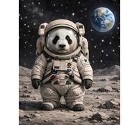Composition Notebook: Space Zoo Panda Astronaut: Wide Ruled School Notebook for Kids, 110 Pages, 7.5 x 9.25 in, Galaxy Space Theme Journal
