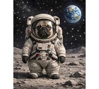 Composition Notebook: Space Zoo Pug Astronaut: Wide Ruled School Notebook for Kids, 110 Pages, 7.5 x 9.25 in, Galaxy Space Theme Journal